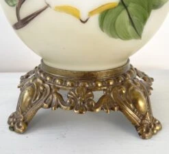 GORGEOUS Hand Painted VICTORIAN Antique Table Lamp -The Lamp Goods WaterLilyVictorianTableLampAntique 8