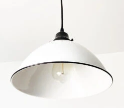 Large White Enamel Farmhouse Pendant Light -The Lamp Goods Whiteenamelandblacklargependantlighting edited 1
