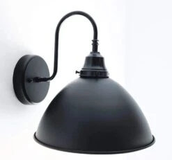 Large Black Enamel Farmhouse Wall Sconce Lighting -The Lamp Goods black enamel wall sconce lighting edited 1