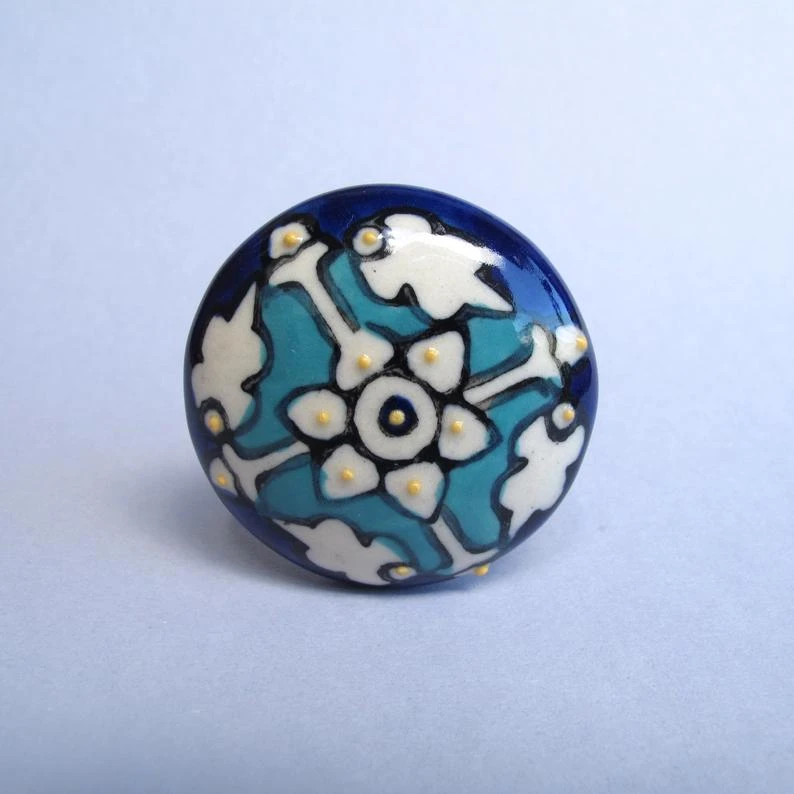 Hand-Painted Blue Knob(Hand Painted Blue Knob) 3 Hand-Painted Blue Knob(Hand Painted Blue Knob)