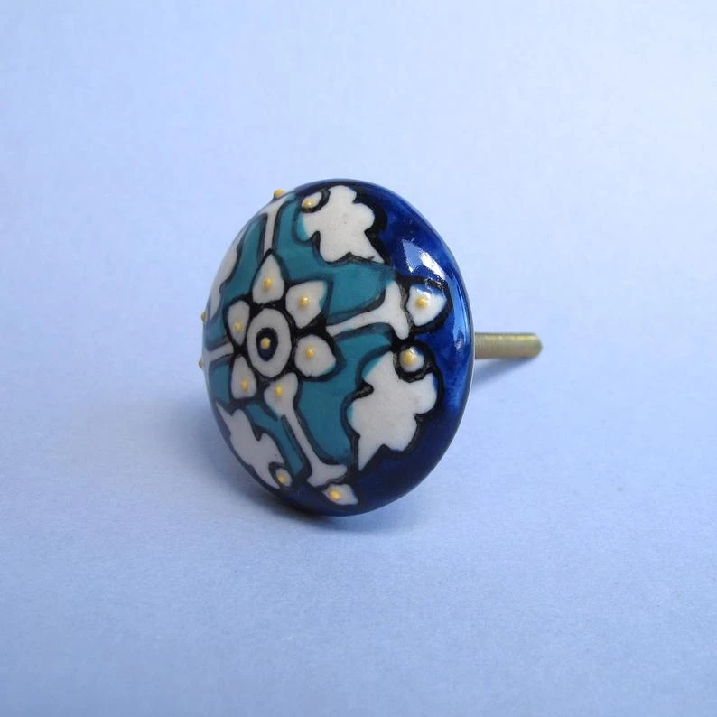 Hand-Painted Blue Knob(Hand Painted Blue Knob) 4 Hand-Painted Blue Knob(Hand Painted Blue Knob) - Image 2