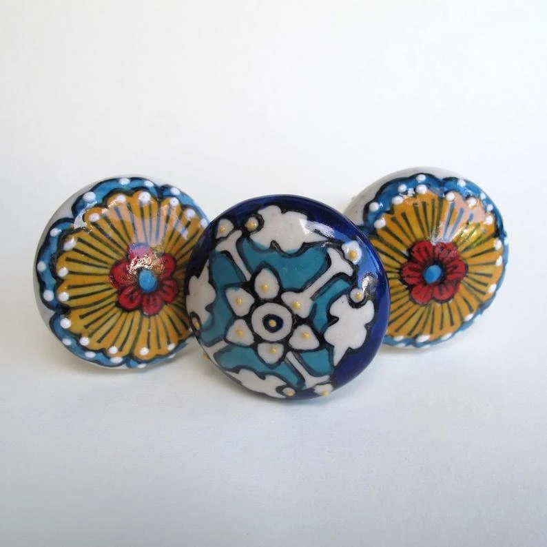 Hand-Painted Blue Knob(Hand Painted Blue Knob) 6 Hand-Painted Blue Knob(Hand Painted Blue Knob) - Image 4