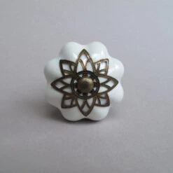 Brass Starburst Knob(White Brass Star)