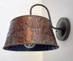 Bronze Copper Embossed Wall Sconce Light Fixture -The Lamp Goods bronzecopperornatewallsconce 10