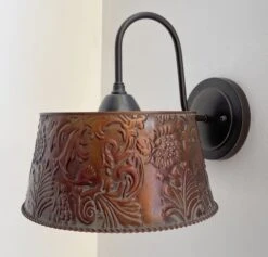 Bronze Copper Embossed Wall Sconce Light Fixture -The Lamp Goods bronzecopperornatewallsconce 3