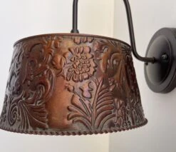 Bronze Copper Embossed Wall Sconce Light Fixture -The Lamp Goods bronzecopperornatewallsconce 9