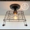 CHICKEN WIRE Farmhouse Ceiling Light - Rectangular 1 CHICKEN WIRE Farmhouse Ceiling Light - Rectangular -The Lamp Goods chickenwireceilinglightfixture