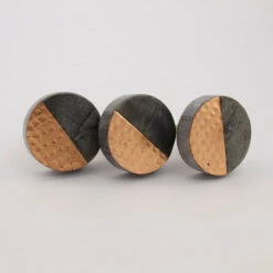 Gray Stone + Hammered Copper Round Knob(Grey Stone Copper Round Knob) 13 Gray Stone + Hammered Copper Round Knob(Grey Stone Copper Round Knob) -The Lamp Goods copercircleknob2