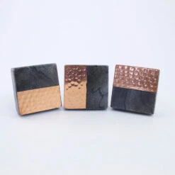 Gray Stone + Copper Square Knob(Grey Stone Copper Square Knob) -The Lamp Goods coperknob10