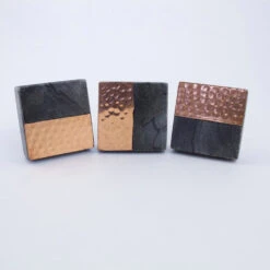 Gray Stone + Copper Square Knob(Grey Stone Copper Square Knob) -The Lamp Goods coperknob11