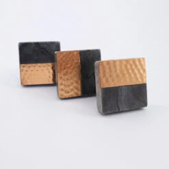 Gray Stone + Copper Square Knob(Grey Stone Copper Square Knob) -The Lamp Goods coperknob12
