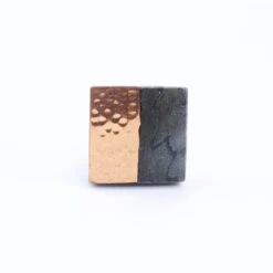 Gray Stone + Copper Square Knob(Grey Stone Copper Square Knob) -The Lamp Goods coperknob15
