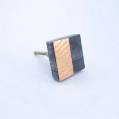 Gray Stone + Copper Square Knob(Grey Stone Copper Square Knob) -The Lamp Goods coperknob3