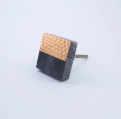 Gray Stone + Copper Square Knob(Grey Stone Copper Square Knob) -The Lamp Goods coperknob4