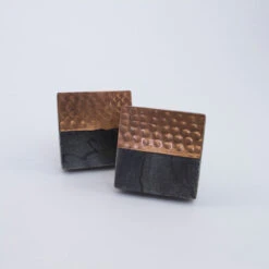 Gray Stone + Copper Square Knob(Grey Stone Copper Square Knob) -The Lamp Goods coperknob5