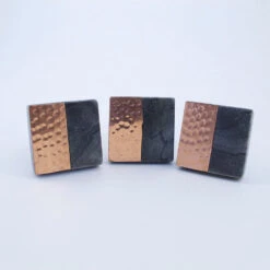Gray Stone + Copper Square Knob(Grey Stone Copper Square Knob) -The Lamp Goods coperknob6
