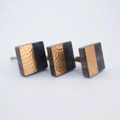 Gray Stone + Copper Square Knob(Grey Stone Copper Square Knob) -The Lamp Goods coperknob8
