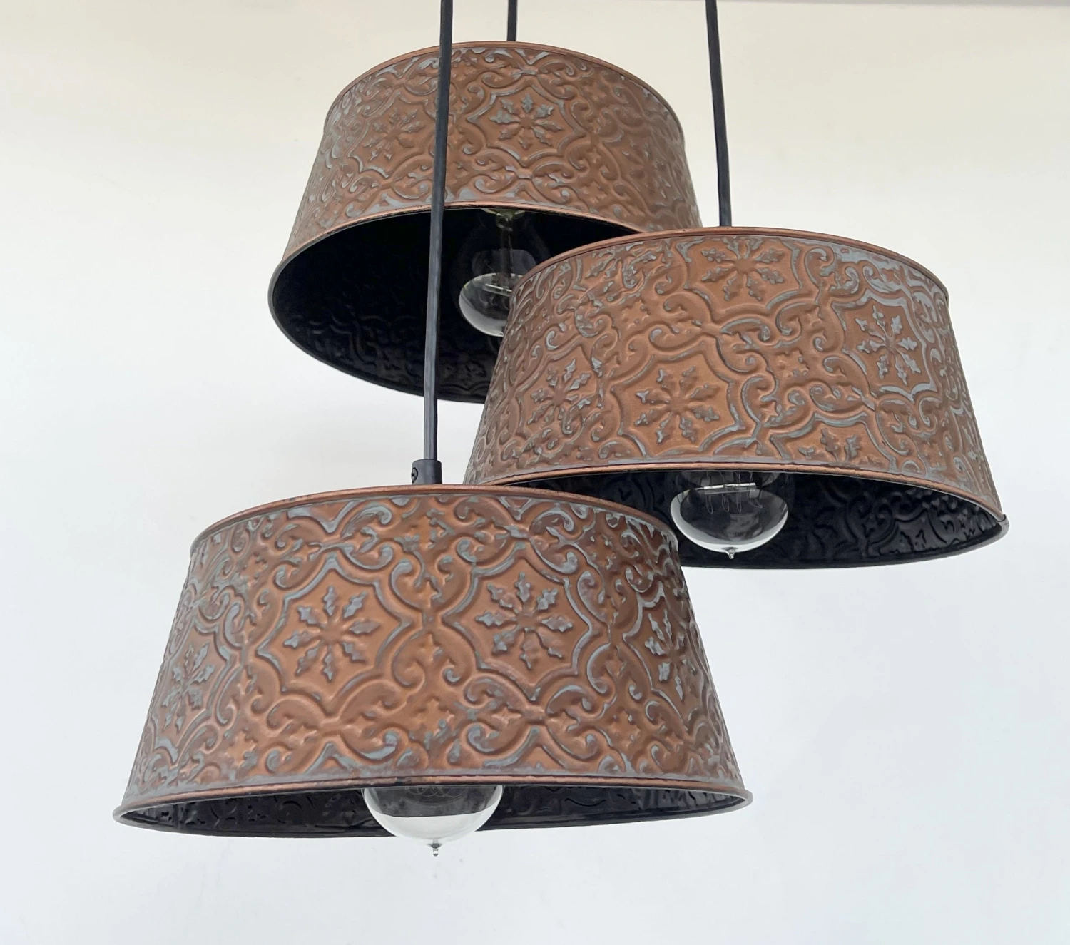 Ornate Copper CHANDELIER TRIO Light 7 Ornate Copper CHANDELIER TRIO Light - Image 5