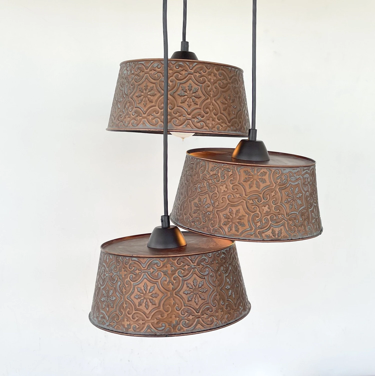 Ornate Copper CHANDELIER TRIO Light 8 Ornate Copper CHANDELIER TRIO Light - Image 6