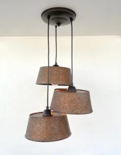 Ornate Copper CHANDELIER TRIO Light 12 Ornate Copper CHANDELIER TRIO Light -The Lamp Goods copperornatedchandeliertriohangingpendantlightfixture 9