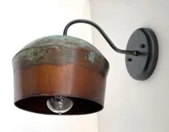 COPPER Handcrafted Rustic Farmhouse Wall Sconce Light -The Lamp Goods copperplanterwallsconcelightfixture 2