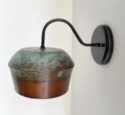 COPPER Handcrafted Rustic Farmhouse Wall Sconce Light -The Lamp Goods copperplanterwallsconcelightfixture 3