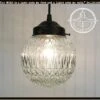 Antique Diamond 1960's Glass PENDANT Light -The Lamp Goods diamond