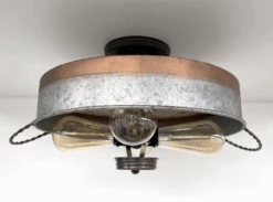 Modern Farmhouse Galvanized & Copper Tone Metal Flat Tub Ceiling Light Wood Accents -The Lamp Goods download 2024 04 11T134210.802