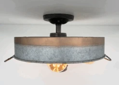 Modern Farmhouse Galvanized & Copper Tone Metal Flat Tub Ceiling Light Wood Accents -The Lamp Goods download 2024 04 11T134220.891