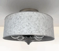 Galvanized Barn Drum Modern Farmhouse Ceiling Light -The Lamp Goods download 76