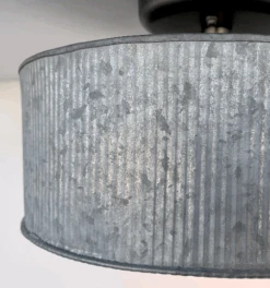 Galvanized Barn Drum Modern Farmhouse Ceiling Light -The Lamp Goods download 78