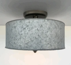 Galvanized Barn Drum Modern Farmhouse Ceiling Light -The Lamp Goods download 79