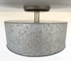 Galvanized Barn Drum Modern Farmhouse Ceiling Light -The Lamp Goods download 80