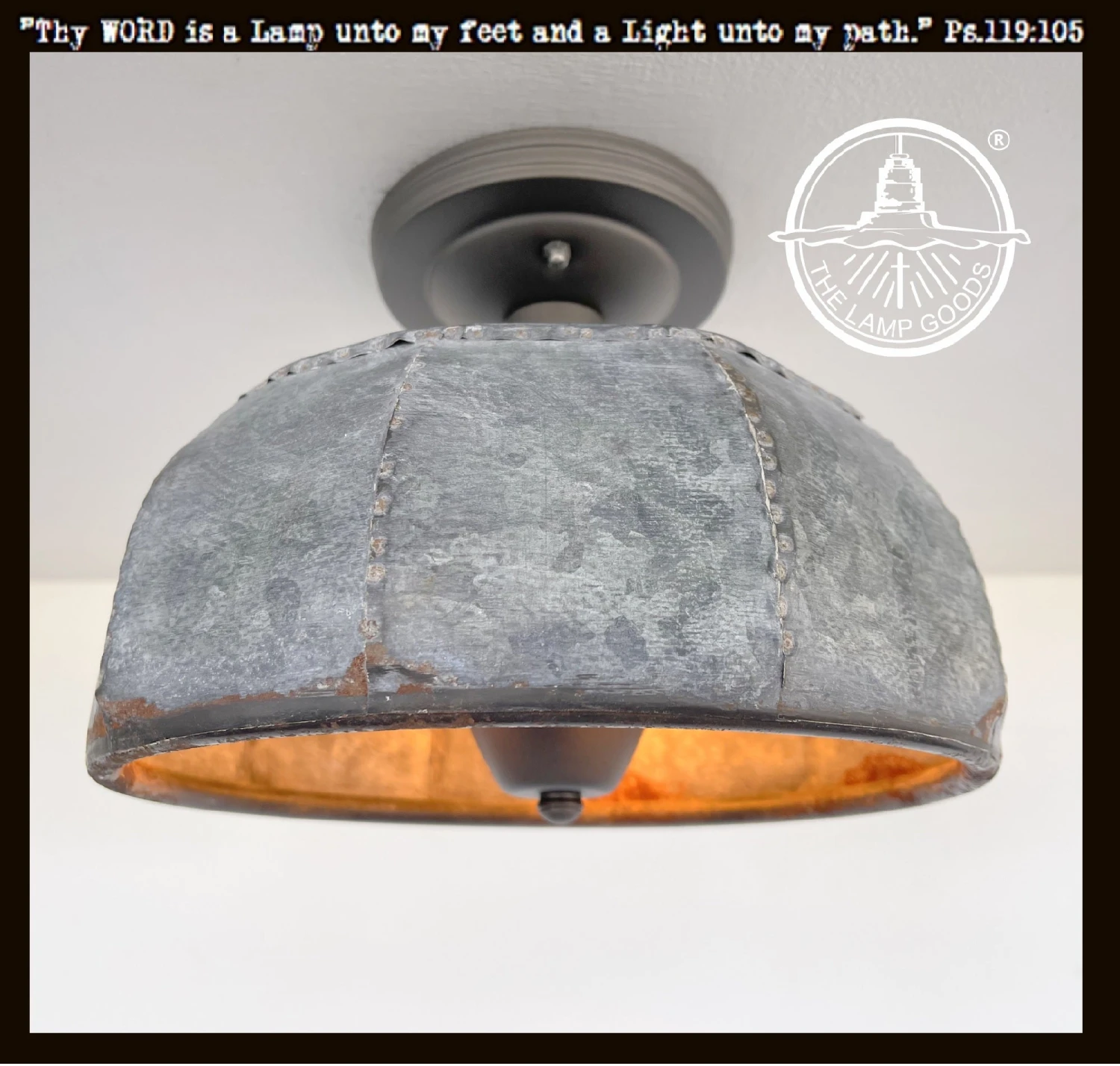 Rustic Metal Farmhouse Ceiling Light - Eight Sided 3 Rustic Metal Farmhouse Ceiling Light - Eight Sided