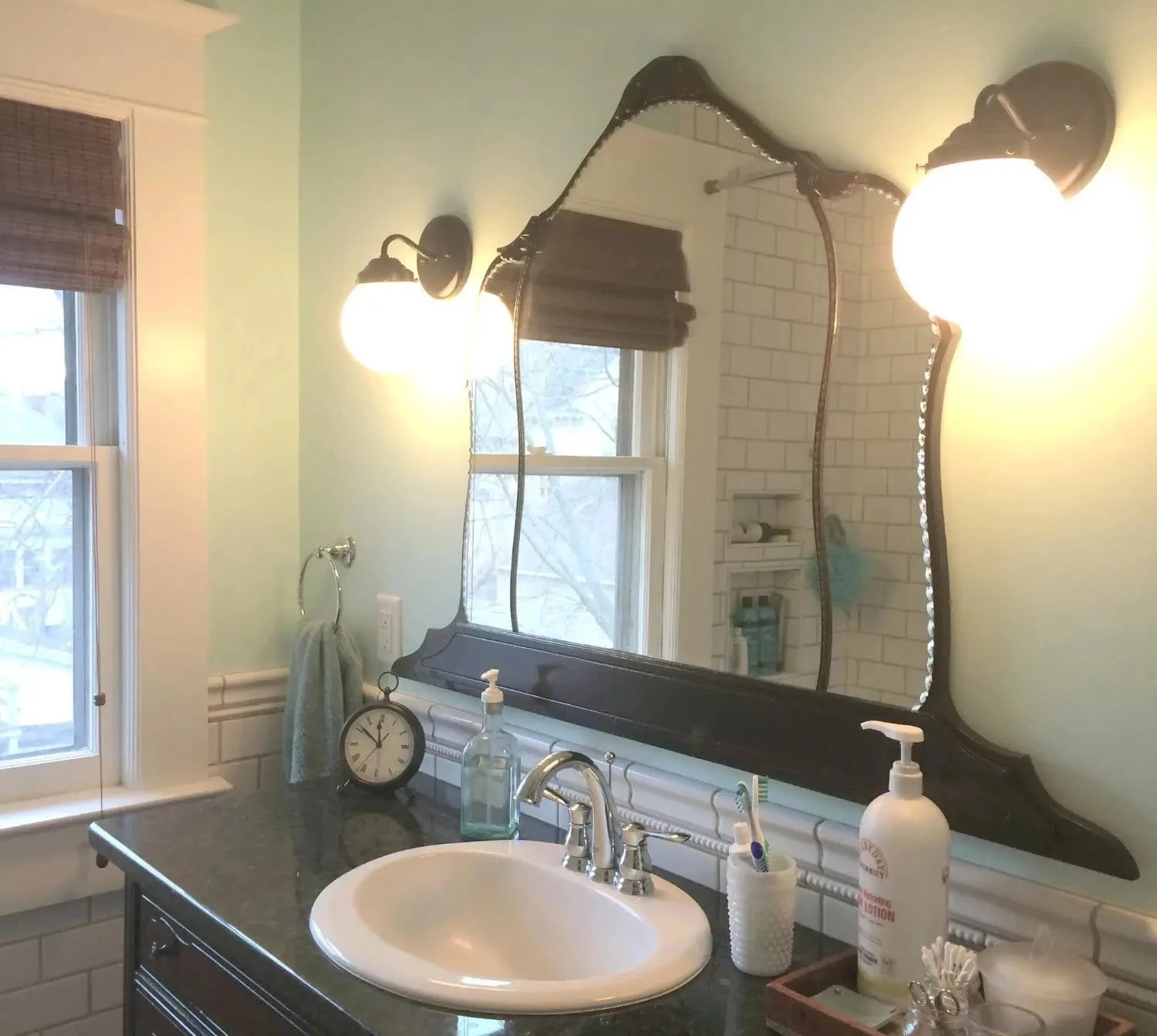 Milk Glass Globe Wall Light Fixture Sconce 4 Milk Glass Globe Wall Light Fixture Sconce - Image 2