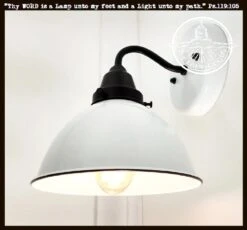 White Enamel Wall SCONCE Farmhouse Lighting