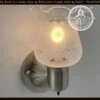 Etched Antique 1960's Glass Wall Sconce Light Fixture With On/Off Switch Antique Brass -The Lamp Goods et