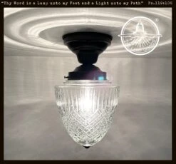 LARGE TAPERED DIAMOND 1950s Authentic Mid Century Glass Ceiling Light