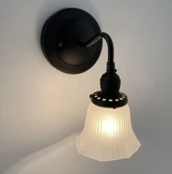 Frosted Antique 1930's HOBNAIL Glass Wall Sconce -The Lamp Goods frostedhobnailantiquewallsconcelightfixturevintage 4