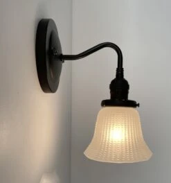 Frosted Antique 1930's HOBNAIL Glass Wall Sconce -The Lamp Goods frostedhobnailantiquewallsconcelightfixturevintage 7