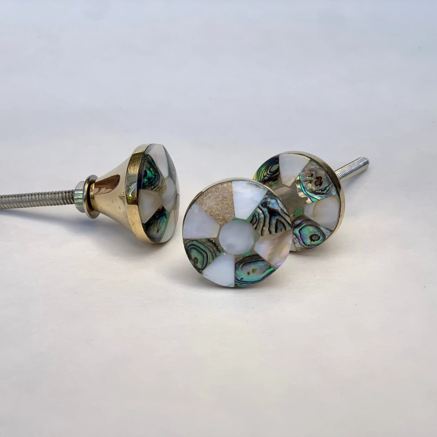 Mini Faceted Mother Of Pearl Knob Multi-Color(Mini Faceted Mother Of Pearl Knob Multi Color) 4 Mini Faceted Mother Of Pearl Knob Multi-Color(Mini Faceted Mother Of Pearl Knob Multi Color) - Image 2