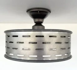 Farmhouse Ceiling Lights Galvanized Fixture -The Lamp Goods galvanizedfarmhouseceilinglightolivebasketflushmount 2