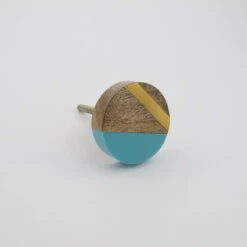 Geo Knob - Blue + Gold(Modern Blue And Gold Geo Knob) -The Lamp Goods geoblue3