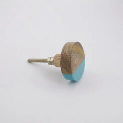 Geo Knob - Blue + Gold(Modern Blue And Gold Geo Knob) -The Lamp Goods geoblue4