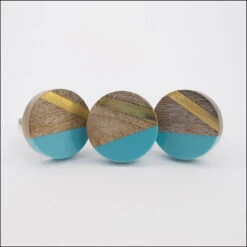 Geo Knob - Blue + Gold(Modern Blue And Gold Geo Knob) -The Lamp Goods geoblue5