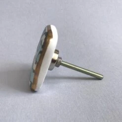 Ginko Knob - Large Square(Ceramic Ginko Knob) 10 Ginko Knob - Large Square(Ceramic Ginko Knob) -The Lamp Goods ginko knob knobs drawer cabinet knobs and pulls sku 4