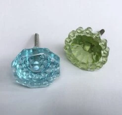 Glass Moon Drop Knob Green(Glass Moon Drop Knob) -The Lamp Goods glass moon drop knob knobs drawer cabinet knobs and pulls sku 2