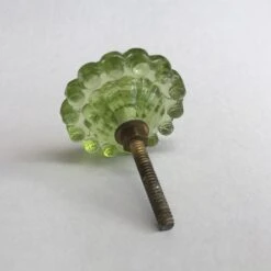 Glass Moon Drop Knob Green(Glass Moon Drop Knob) -The Lamp Goods glass moon drop knob knobs drawer cabinet knobs and pulls sku 6