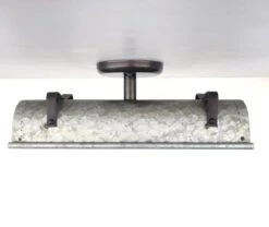Galvanized Metal Ceiling Light -The Lamp Goods glavanizedrectangularduoceilinglightfarmhouseindustrialrusticlighting 2