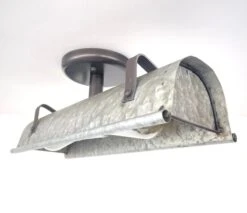 Galvanized Metal Ceiling Light -The Lamp Goods glavanizedrectangularduoceilinglightfarmhouseindustrialrusticlighting 4
